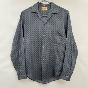 Vtg 50s 60s Loop Collar Shirt XS Tom Sawyer Rockabilly Selvedge Atomic Paisley